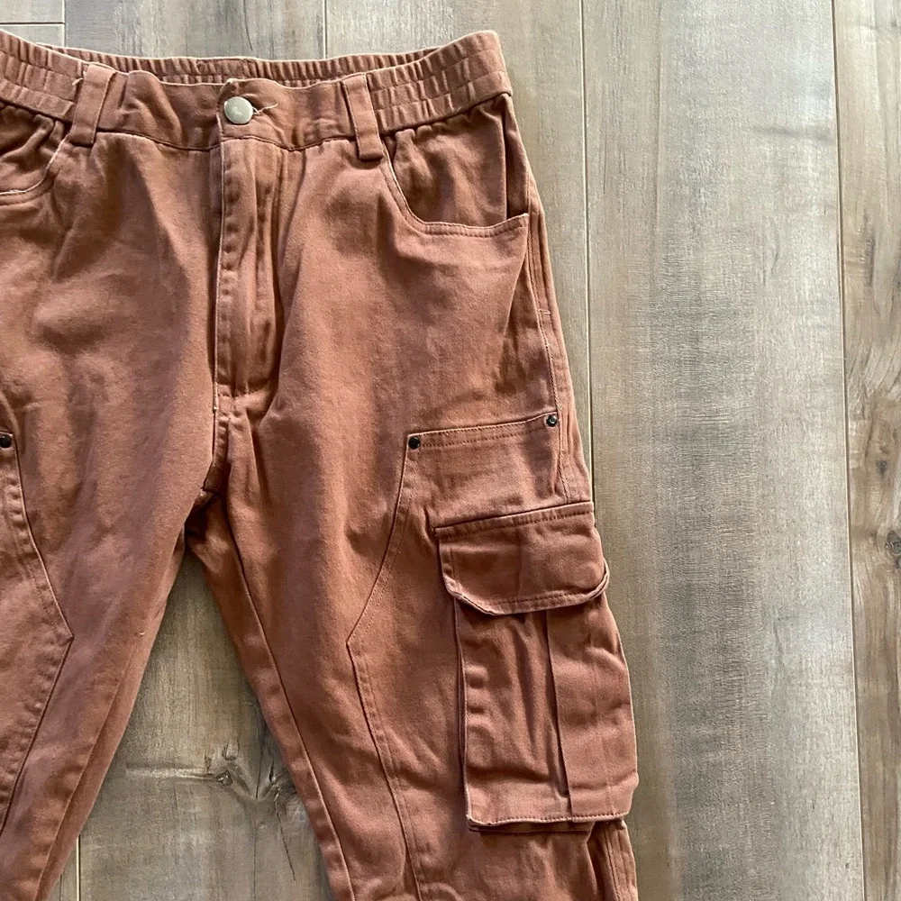 AMERICAN STITCH Stretch Cotton Twill Cargo Pants in Brown